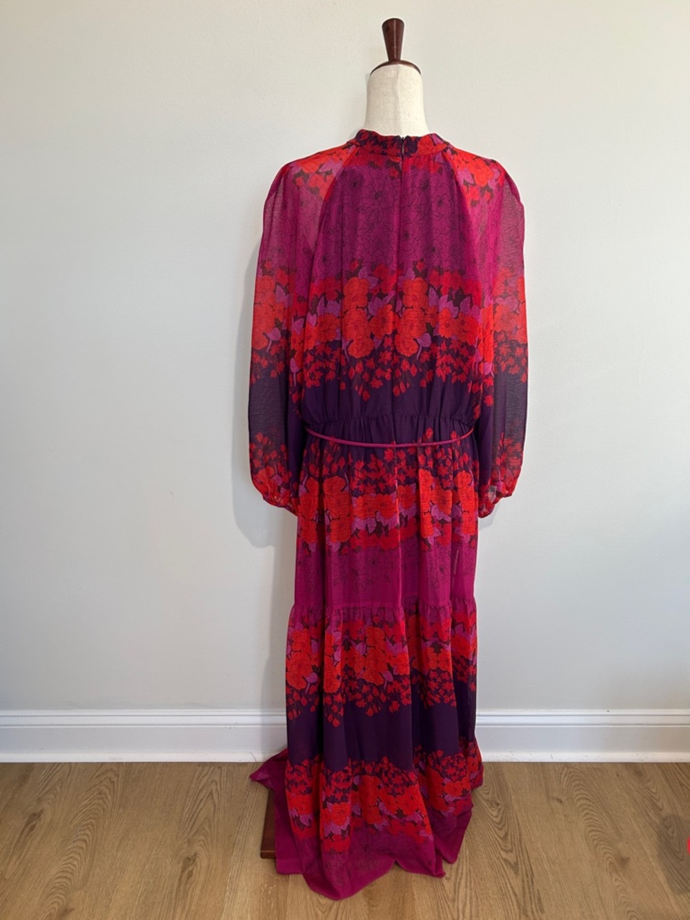 Melonie T Long Sleeve Floral Tiered Boho Maxi Dress Size 20W EUC - Picture 5 of 7